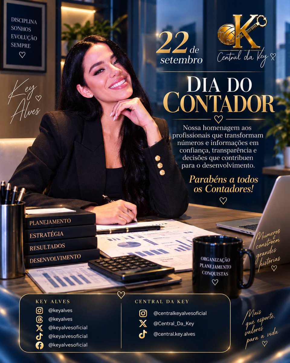 Central_Da_Key's tweet photo. 📊 22 de setembro | Dia do Contador
Hoje, a Central da Key homenageia os profissionais que transformam números e informações em confiança, transparência e decisões que contribuem para o desenvolvimento.
Parabéns, Contadores! 💙
#KeyAlves #DiaDoContador https://t.co/55kAcwrBB7