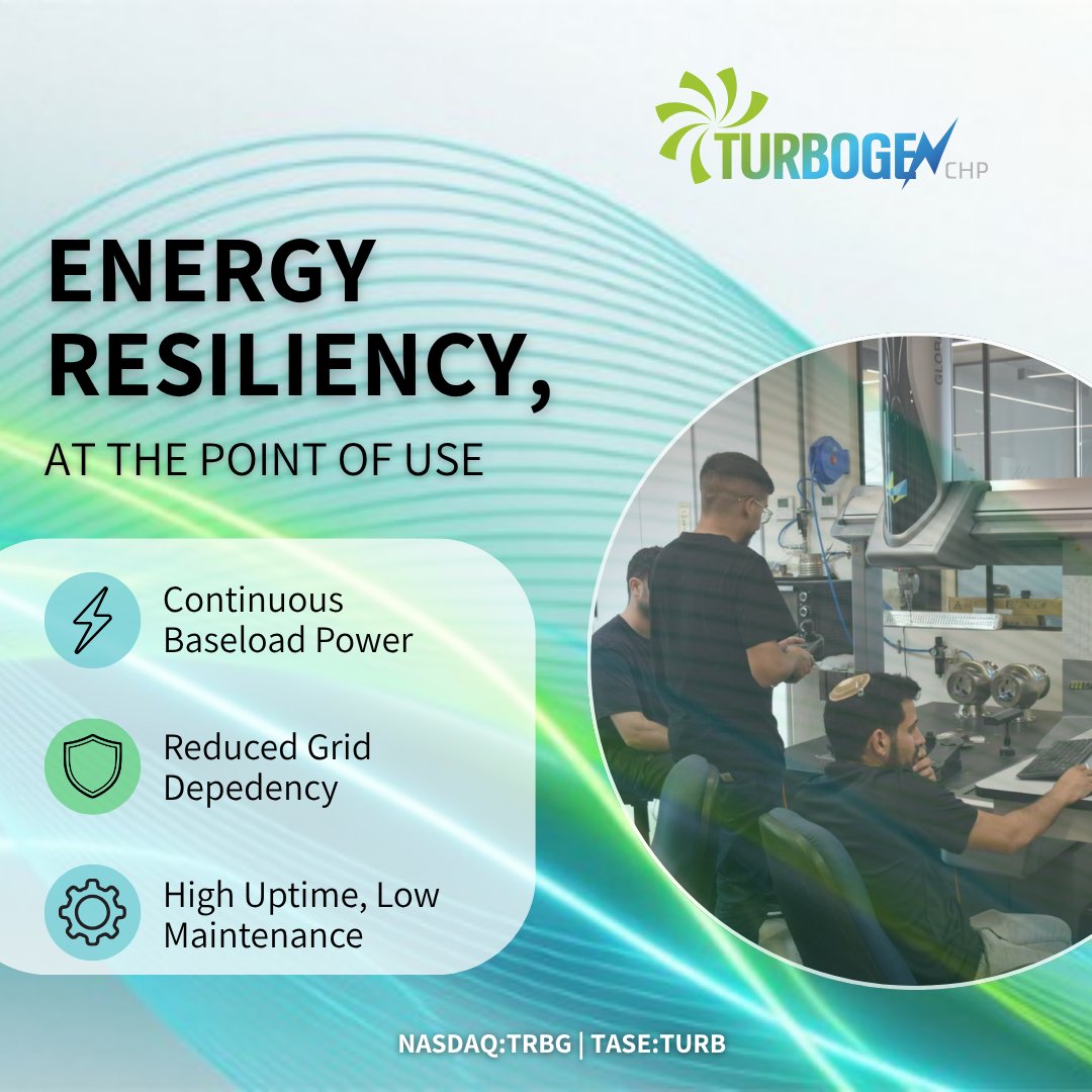 TurboGen4's tweet photo. As energy demand grows, reliable on-site power is increasingly critical.

$TRBG's microturbine-based CHP systems provide continuous baseload power, helping reduce grid dependence while supporting energy resiliency and cost efficiency.
Learn more: https://t.co/DmDPEFCWUM https://t.co/pRb7wOFpvA