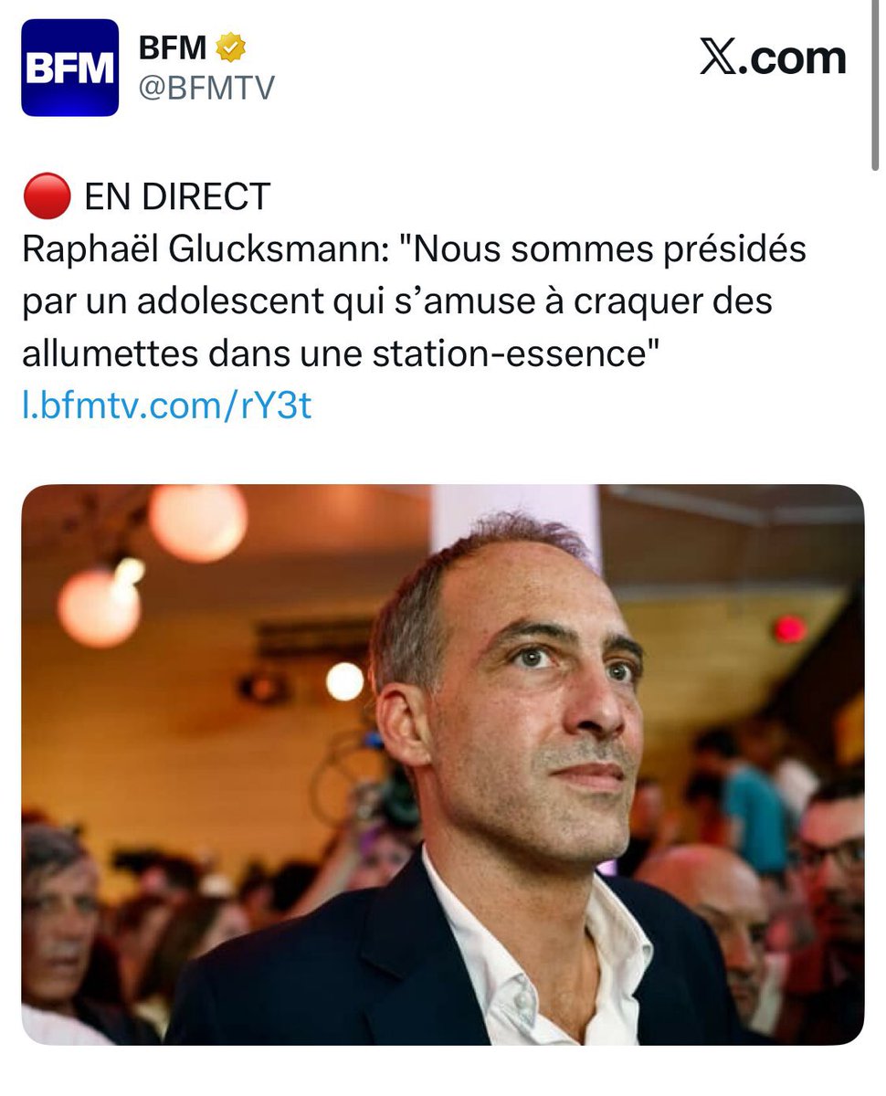 laurentdogrel's tweet photo. 🚩L’INSULTE, C’EST EUX ‼️

Le mot « stagiaire » serait inacceptable.
Mais traiter un président de la République d’« adolescent qui craque des allumettes dans une station-essence », ça passe.

C’est Raphaël Glucksmann qui l’a écrit.

Plus grave encore, son soutien Boris Vallaud, sans aucun respect pour la fonction présidentielle a traité le chef de l’Etat de « forcené retranché à l’Élysée ». Quid des propos irrespectueux qu’il a tenu à l’encontre de François Bayrou. 

Deux poids. Deux mesures.

Ségolène Royal n’a insulté personne.
Elle a dit une chose politique : pour diriger un pays, l’expérience compte. Un métier. Une collectivité. Des résultats. Ce n’est pas une moquerie. C’est un critère.

Ceux qui crient à l’outrage dans cette Glucksmannie nerveuse sont ceux qui sont dans l’insulte permanente sans la moindre nuance ni subtilité, preuve en est leurs déclarations publiques, ceux qui n’ont de respect pour personne et qui lorsque le débat ne leur convient pas, s’offusquent ridiculement. Ils se moquent du monde. L’hypocrisie est totale.

Ces Democrates en carton ne voulaient pas de primaire. Ils l’ont finalement acceptée par défaut et l’ont conditionnée pour qu’elle soit fermée, à un prix tout à fait exorbitant et peu démocratique, à tel point qu’au Parti Democrate aux États Unis on regarde cela avec une certaine ironie comme une imposture et forfaiture démocratique, une mascarade car disons le, cette primaire a été conçue pour être une rampe de lancement pour Raphaël Glucksmann. Or une vraie primaire, c’est l’acceptation de la contradiction, ce sont les discours de vérité, les oppositions démocratiques, la dureté du combat politique. Si Raphaël Glucksmann n’était pas préparé, alors il ne fallait pas qu’il se présente. C’est qu’il n’a tout simplement pas les armes pour la fonction suprême. 

Durant la campagne des élections européennes, il n’acceptait déjà pas les coups politiques, les critiques. Il les prenait à titre personnel et se vexait immédiatement, à tel point que par la plus grande des immaturités, il répondait avec des actes quasi enfantins.

Aujourd’hui, quand on voit toute la Glucksmannia s’agiter pour un simple mot de stagiaire, quant on met en perspective ce que prend Emmanuel Macron quotidiennement, ça prête à sourire. Raphaël Glucksmann n’est tout simplement pas prêt et n’a pas la dimension présidentielle, ce que montre d’ailleurs sa sortie ratée complètement ridicule sur les éoliennes et les nombreux naufrages de ses débats TV. 

En réalité, cette caste d’apparatchiks de salon ne veut pas être confrontée, ne veut pas mettre les mains dans le cambouis.

Quant à Boris Vallaud, c’est la morale à géométrie variable. Un double de Raphaël Glucksmann. Même absence de charisme et même manoeuvres d’appareil. Dans les Landes, lorsqu’on écoute la radio locale ou que l’on va sur les marchés ou il brille par son absence, les landais l’appellent l’arlésien ou le fantôme des Landes. En 2024, dans sa circonscription, le RN a frôlé le PS au premier tour. Terre ouvrière et rurale. Score inédit. Du jamais vu. Le RN n’y cesse de progresser. Voilà la vraie réalité de cette Glucksmannie qui n’a jamais parlé aux classes populaires et qui se réveille au moment des élections après avoir perdu le fil du terrain.

Une primaire, ce n’est pas un salon.

Le débat sur l’expérience est légitime. Et les vérités seront dites. 

#PrimairePS
#Presidentielles2027