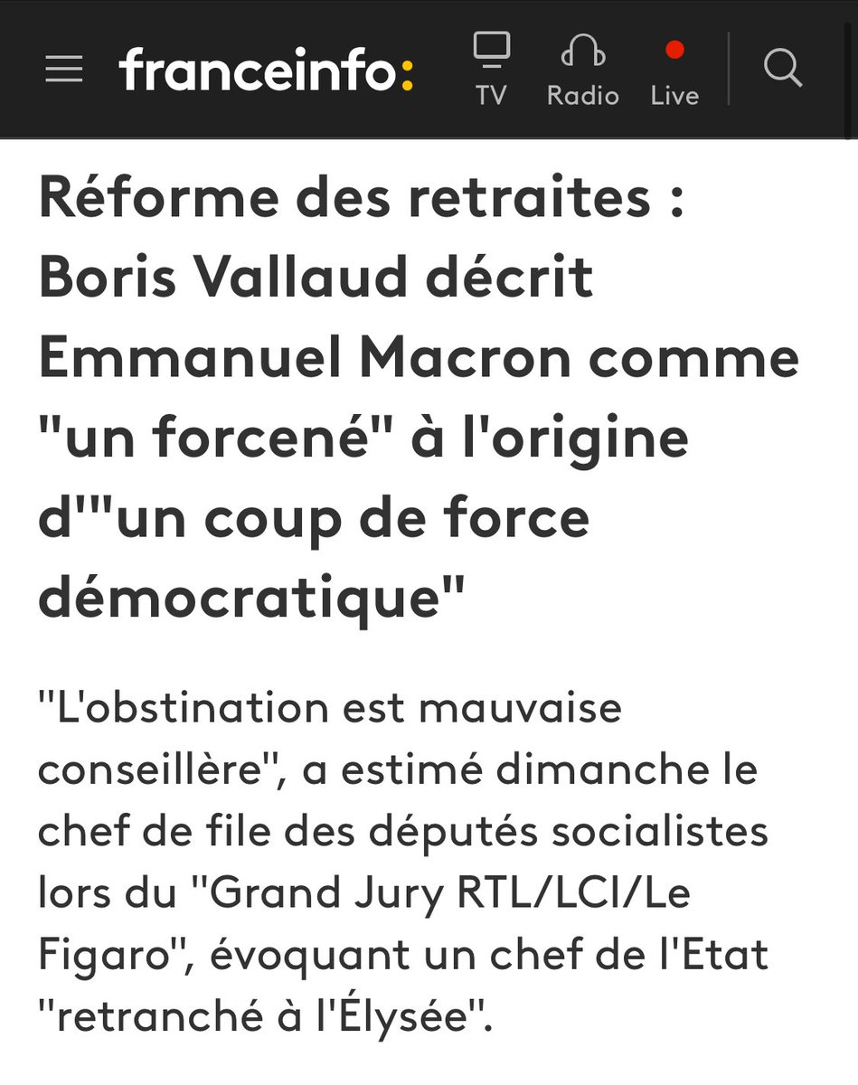laurentdogrel's tweet photo. 🚩L’INSULTE, C’EST EUX ‼️

Le mot « stagiaire » serait inacceptable.
Mais traiter un président de la République d’« adolescent qui craque des allumettes dans une station-essence », ça passe.

C’est Raphaël Glucksmann qui l’a écrit.

Plus grave encore, son soutien Boris Vallaud, sans aucun respect pour la fonction présidentielle a traité le chef de l’Etat de « forcené retranché à l’Élysée ». Quid des propos irrespectueux qu’il a tenu à l’encontre de François Bayrou. 

Deux poids. Deux mesures.

Ségolène Royal n’a insulté personne.
Elle a dit une chose politique : pour diriger un pays, l’expérience compte. Un métier. Une collectivité. Des résultats. Ce n’est pas une moquerie. C’est un critère.

Ceux qui crient à l’outrage dans cette Glucksmannie nerveuse sont ceux qui sont dans l’insulte permanente sans la moindre nuance ni subtilité, preuve en est leurs déclarations publiques, ceux qui n’ont de respect pour personne et qui lorsque le débat ne leur convient pas, s’offusquent ridiculement. Ils se moquent du monde. L’hypocrisie est totale.

Ces Democrates en carton ne voulaient pas de primaire. Ils l’ont finalement acceptée par défaut et l’ont conditionnée pour qu’elle soit fermée, à un prix tout à fait exorbitant et peu démocratique, à tel point qu’au Parti Democrate aux États Unis on regarde cela avec une certaine ironie comme une imposture et forfaiture démocratique, une mascarade car disons le, cette primaire a été conçue pour être une rampe de lancement pour Raphaël Glucksmann. Or une vraie primaire, c’est l’acceptation de la contradiction, ce sont les discours de vérité, les oppositions démocratiques, la dureté du combat politique. Si Raphaël Glucksmann n’était pas préparé, alors il ne fallait pas qu’il se présente. C’est qu’il n’a tout simplement pas les armes pour la fonction suprême. 

Durant la campagne des élections européennes, il n’acceptait déjà pas les coups politiques, les critiques. Il les prenait à titre personnel et se vexait immédiatement, à tel point que par la plus grande des immaturités, il répondait avec des actes quasi enfantins.

Aujourd’hui, quand on voit toute la Glucksmannia s’agiter pour un simple mot de stagiaire, quant on met en perspective ce que prend Emmanuel Macron quotidiennement, ça prête à sourire. Raphaël Glucksmann n’est tout simplement pas prêt et n’a pas la dimension présidentielle, ce que montre d’ailleurs sa sortie ratée complètement ridicule sur les éoliennes et les nombreux naufrages de ses débats TV. 

En réalité, cette caste d’apparatchiks de salon ne veut pas être confrontée, ne veut pas mettre les mains dans le cambouis.

Quant à Boris Vallaud, c’est la morale à géométrie variable. Un double de Raphaël Glucksmann. Même absence de charisme et même manoeuvres d’appareil. Dans les Landes, lorsqu’on écoute la radio locale ou que l’on va sur les marchés ou il brille par son absence, les landais l’appellent l’arlésien ou le fantôme des Landes. En 2024, dans sa circonscription, le RN a frôlé le PS au premier tour. Terre ouvrière et rurale. Score inédit. Du jamais vu. Le RN n’y cesse de progresser. Voilà la vraie réalité de cette Glucksmannie qui n’a jamais parlé aux classes populaires et qui se réveille au moment des élections après avoir perdu le fil du terrain.

Une primaire, ce n’est pas un salon.

Le débat sur l’expérience est légitime. Et les vérités seront dites. 

#PrimairePS
#Presidentielles2027