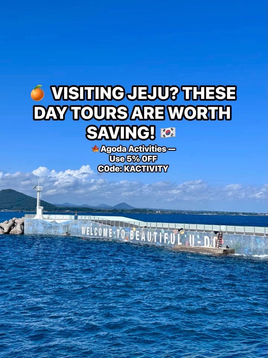 POVKOREA8's tweet photo. 🍊 VISITING JEJU? THESE DAY TOURS ARE WORTH SAVING! 🇰🇷

Want to see more of Jeju without figuring out complicated routes? These are great options to add to your itinerary 👇
https://t.co/dBo6czqXQi https://t.co/WN0RhMCVCW