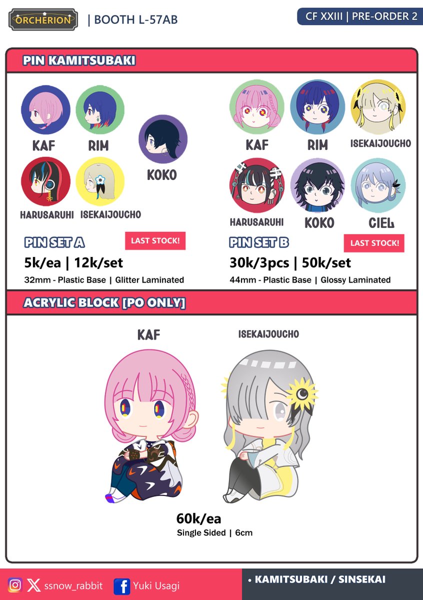 ssnow_rabbit's tweet photo. [♡ &amp; ↻ are very appreciated!] 
sssui's #CF23 Pickup &amp; Mail Order Batch 2 Open!

PO Period: Sept 21 - Oct 5 2026
Pickup OTS avail on both days at L-57

(KAMITSUBAKI/SINSEKAI, Original)

🔗 : https://t.co/vL2SNS0H4G

#cf23catalogue #cf23catalog #cf23katalog https://t.co/mYVNN7YOXJ