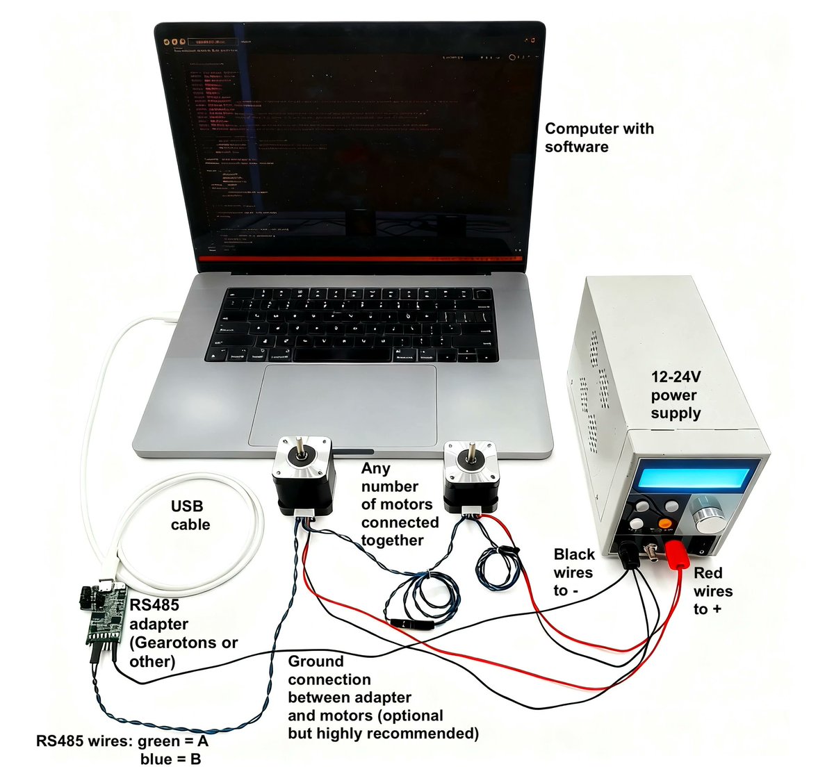 cnxsoft's tweet photo. Open-source hardware servomotor with a motor, driver, motion controller, and encoder embedded in one NEMA-17 body.
https://t.co/d7xIIlxnQT

This level of integration enables the Gearotons M17 to be low-cost ($20 and up) and easier to use. The user has nothing to source and match, nothing to wire between boards, and nothing to configure. Just connect power and one (RS-485) data cable, and you’re good to go.

The STM32G0 firmware, Python and Arduino libraries, the KiCad hardware design files, and 3D files are all open-source.