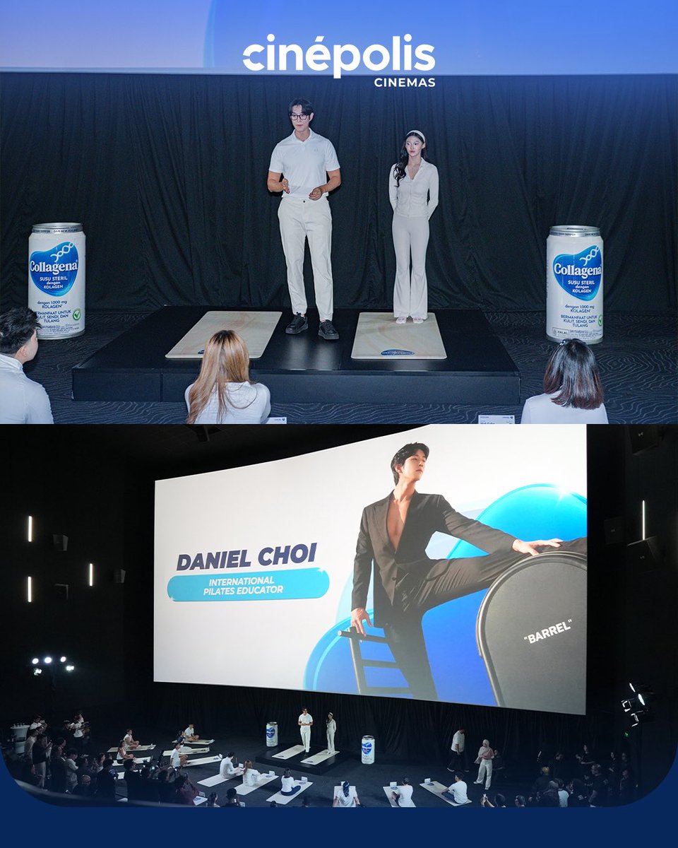 cinepolisID's tweet photo. Intip keseruan launching #CollagenaSmoothies bersama #Collagena x Cinépolis di Cinépolis Senayan Park, yang makin lengkap dengan sesi Mat Pilates bersama #DanielChoi.
Penasaran dengan rasanya? Yuk coba sendiri di Cinépolis Cinemas terdekat di kotamu.
#CinepolisID https://t.co/U5gWNX61SJ