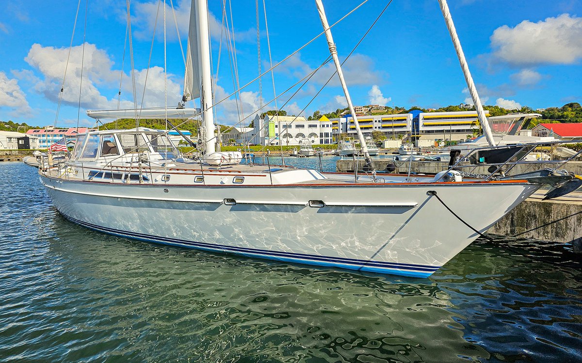 OCyachts's tweet photo. Discover EAGLE'S NEST.

A 24m Gulfstar sailing yacht, built in 1986 to a practical bluewater standard and comprehensively refitted in 2018. New wiring, electrical systems and navigation electronics reset her operational baseline, giving a buyer proven offshore capability paired with a current specification.

Below deck, the three-stateroom layout accommodates six guests in a light, welcoming interior, with a main salon designed for an easy flow between lounging and dining, at anchor or underway.

Asking price is USD 1,650,000.
🔗 https://t.co/MAYxTGcLDo
