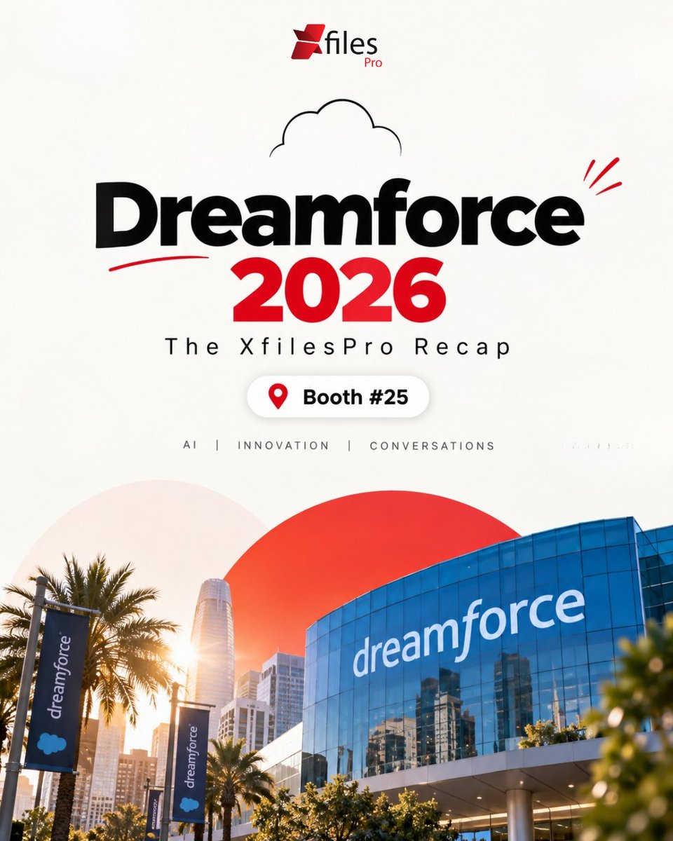 xfiles_pro's tweet photo. Dreamforce 2026 Highlights 🚀
AI Studio stole the spotlight, 200+ Golden Tickets disappeared fast, and Booth #25 was filled with conversations, connections, and unforgettable moments. ❤️
#Dreamforce2026 #Salesforce #DF26 #XfilesPro https://t.co/J5DpJm1M9i
