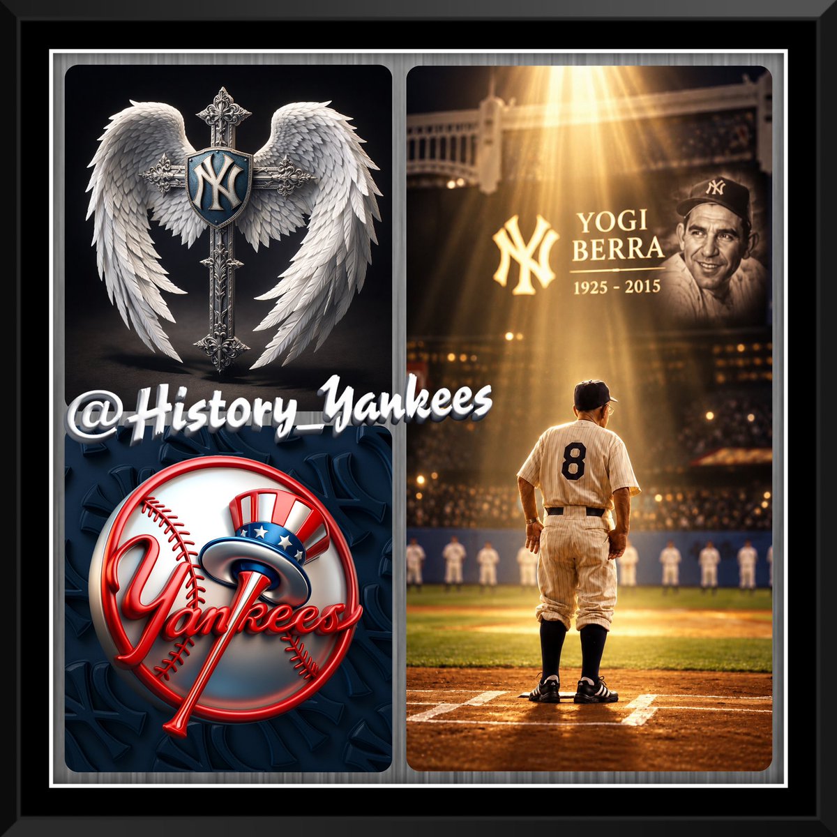 History_Yankees's tweet photo. OTD in 2015, Baseball lost a Legend, and the Bronx lost one of its own. 🕊️

New York @Yankees HOF catcher @YogiBerra passed away at 90.

A Champion, A Yankee Forever

His legacy lives on in the Bronx and in the hearts of Yankees fans

#YankeesInHeaven ✝️ 

#YankeesHistory https://t.co/gAWCiijXGH