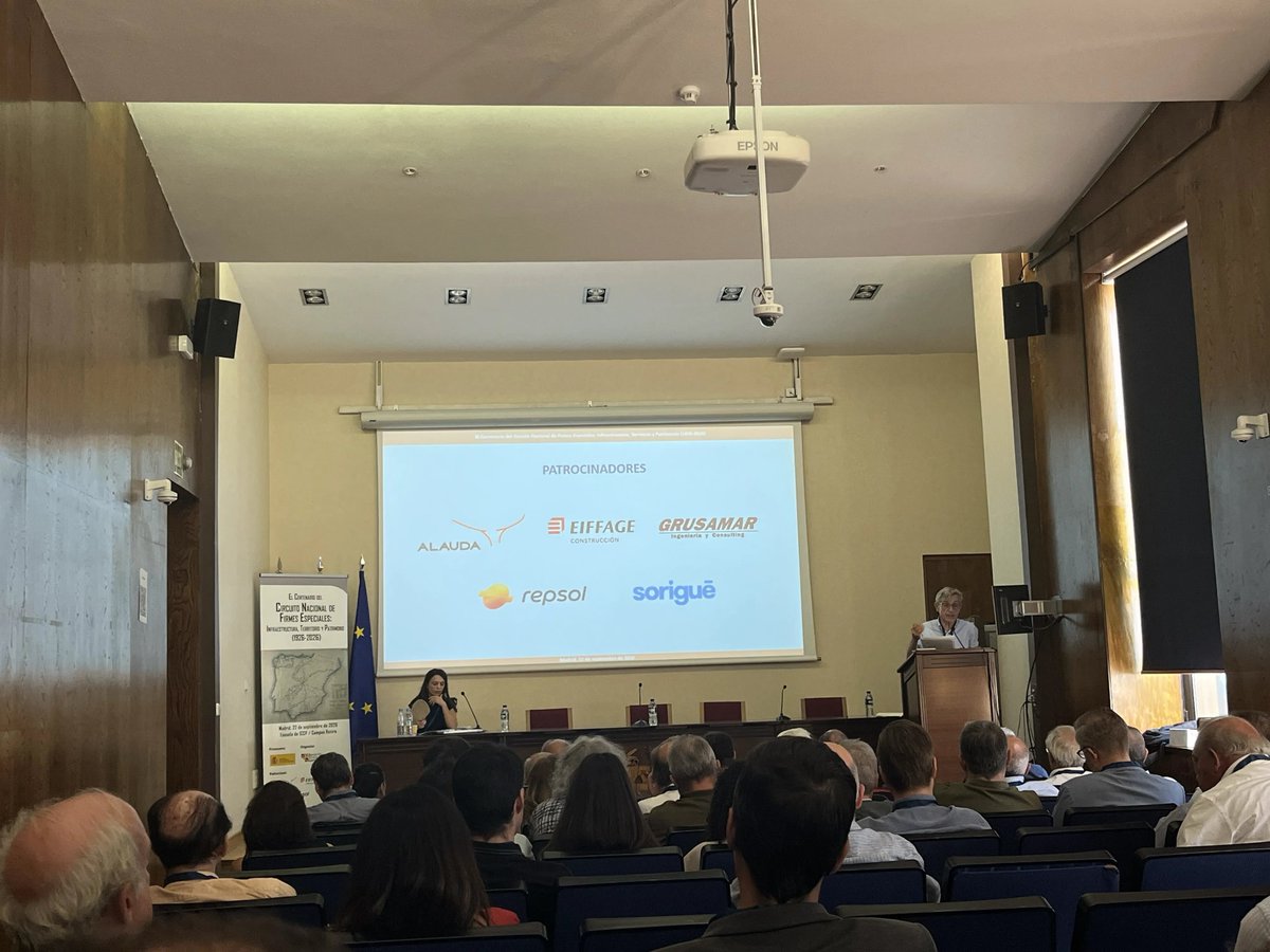 AlaudaIng's tweet photo. Patrocinamos la jornada  “El centenario del Circuito Nacional de Firmes Especiales: infraestructura, territorio y patrimonio (1926-2006)”, que se celebra hoy en @caminosupm (Campus Retiro) organizada por @ATC_PIARC 
#somosMuyCarreteros https://t.co/AHzFjTcmIX