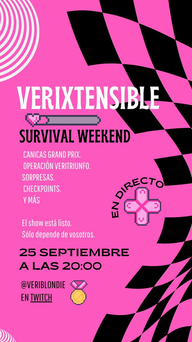 VeriBlondie's tweet photo. Las ganas que tengo de esto no os las podéis imaginar 🩷  menudo show os tengo montado✨️
ESTE FINDE: EXTENSIBLE en twitch 🎮 https://t.co/NaCjA5ooww