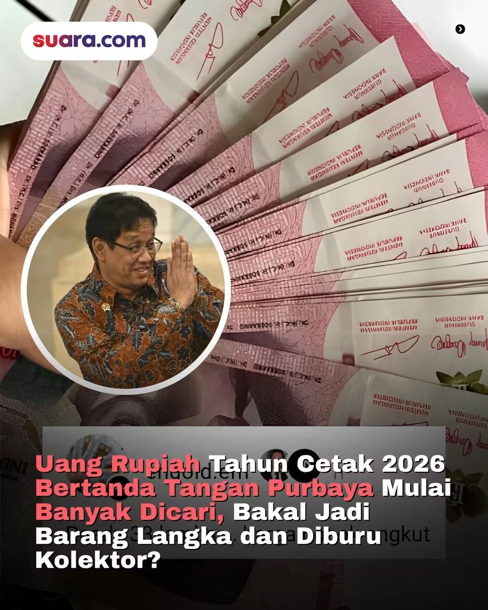 POJOKNETIZEN's tweet photo. Uang Rupiah Tahun Cetak 2026 Bertanda Tangan Purbaya Mulai Banyak Dicari, Bakal Jadi Barang Langka dan Diburugkut Kolektor? https://t.co/IVqXrjvQOp