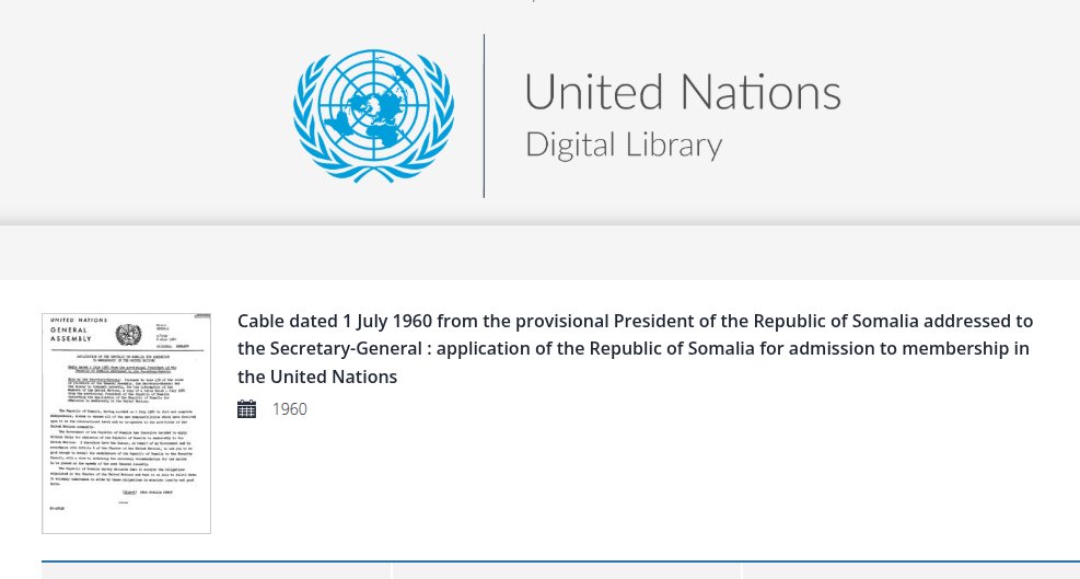 Somaalilanders's tweet photo. Somalia Stole Somaliland's Seat at the UN    

On Friday, July 1st, 1960, Somaliland and Somalia agreed to unite and form a new country: the SOMALI REPUBLIC. Before the two parliaments signed the official Act of Union, they elected a provisional president, Aden Abdullah Osman Daar (also known as Aden Adde), originally from former Somalia Italiana, to lead the new African nation - not #Somalia or #Somaliland, but the '' Somali Republic.'' 

The new Republic applied for UN membership. However, the newly elected president secretly filled out the application without informing Somaliland’s leaders. Instead of submitting the form under the agreed name "Somali Republic," he filed it under "Republic of Somalia." By the time Somaliland’s leaders discovered the change, it was already too late.  Legally speaking, that UN seat does not belong to Somalia, because a country named the "Republic of Somalia" never existed in history. Somalia's seat @UN is a stolen seat from Somaliland https://t.co/v3NbTpxuTA