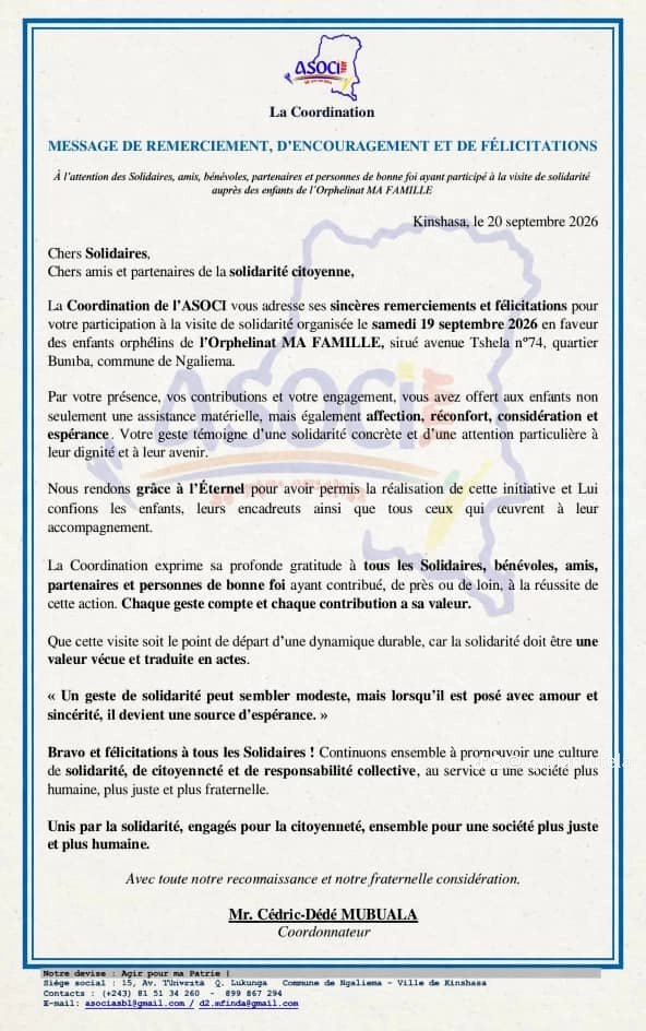 CMubuala's tweet photo. #Kinshasa #Ngaliema #Solidarité #Citoyenneté
Une passion, un engagement, une mission https://t.co/Ofu4OIT2aQ