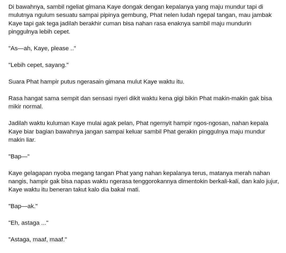 phatuhikaye's tweet photo. #teedew
#phatkaye narasi jorok🔞

nitip etot slowburn—tapi belum tau kapan rampungnya https://t.co/HOWfEuorXc