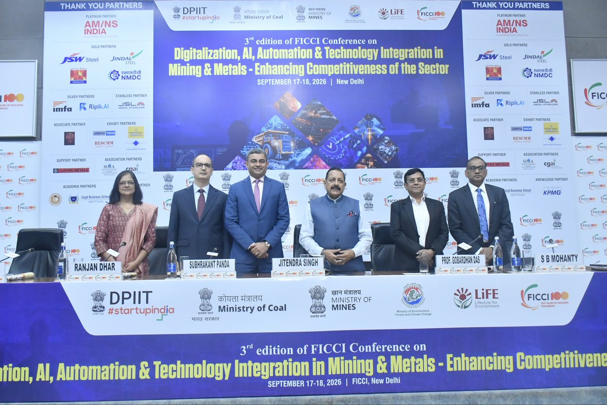 JindalSteel_In's tweet photo. Jindal Steel joined the conversation at FICCI’s 3rd Conference on Digitalisation, AI, Automation & Technology Integration in Mining & Metals, as the industry came together to explore how technology can help shape the next phase of mining and metals.

For us, technology is increasingly becoming part of how we think about productivity, safety, efficiency and sustainability across our operations.

As the sector evolves, we remain focused on embracing digitalisation, AI and innovation to build a more efficient, competitive and sustainable metals industry in India.

#SteelOfIndia #FICCI #ViksitBharat #ArtificialIntelligence