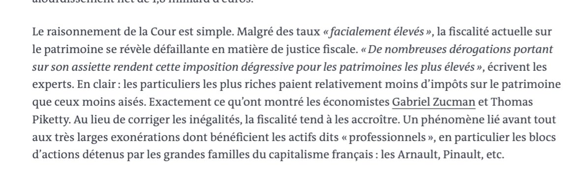 raphpradeau's tweet photo. Le saviez-vous ?

Contrairement à ce que les médias des milliardaires répètent en boucle, les ultra-riches paient bien nettement moins d'impôts que le reste de la population.

Même la Cour des comptes denonce une "imposition dégressive pour les patrimoines les plus élevés" ! https://t.co/Ki7e2Nnhdd