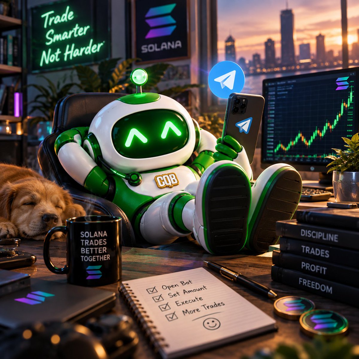 cryptoquickbot's tweet photo. Your Solana setup should work around you not the other way around.

Already using Telegram all day?

Keep your trading there too.

Open CryptoQuick Solana Bot, set your amount and execute without bouncing between apps.

Fewer steps. More actual trades.

https://t.co/cgHeNwA7G5 https://t.co/wRS7BgG44l