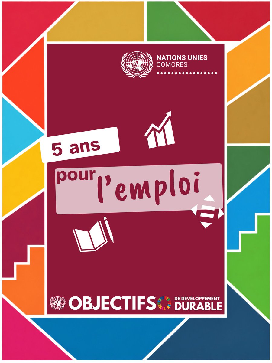 ONU_Comores's tweet photo. 💼 5️⃣ ans pour l’emploi
Compétences, entrepreneuriat, investissement, travail décent : transformons le potentiel de la jeunesse comorienne 🇰🇲en opportunités
Public, privé, ONU et partenaires : l’emploi doit être l’affaire de tous
#5AnsPour #ODD8 #AgirMaintenant #ActNow #5yearsfor https://t.co/kMombOzJo0
