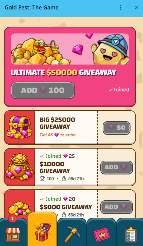 MetaFroggy_'s tweet photo. Nuggy’s Big Dig is live and this one is a squad event, not a solo grind.

90M tiles. Together. Fri 19 → Fri 25 (12PM UTC).
We only hit that if people bring friends into the mine. One account digging is cute. A whole group actually moves the bar.
Hit the community goal → everyone gets 50 Energy + 20 Gems

Personal depth too: 200m / 800m / 1700m = 10 / 20 / 40 Gems

Those gems feed the iPhone 17 giveaway.
Premium Pass is live as well if you want the extra juice.
Bring your people. Drop your ref. Let’s bury 90M.

Play: https://t.co/sXS58zM41Q
