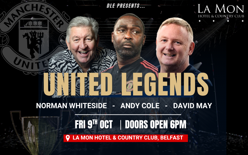 LaMonHotel's tweet photo. 📣 Norman Whiteside joins United Legends event in Belfast on Friday 9th October! Meet him along with Andy Cole &amp; David May at La Mon Hotel &amp; Country Club and hear their behind-the-scenes stories.🎙️https://t.co/TAUPPDDToi https://t.co/4h5bIqGa0c