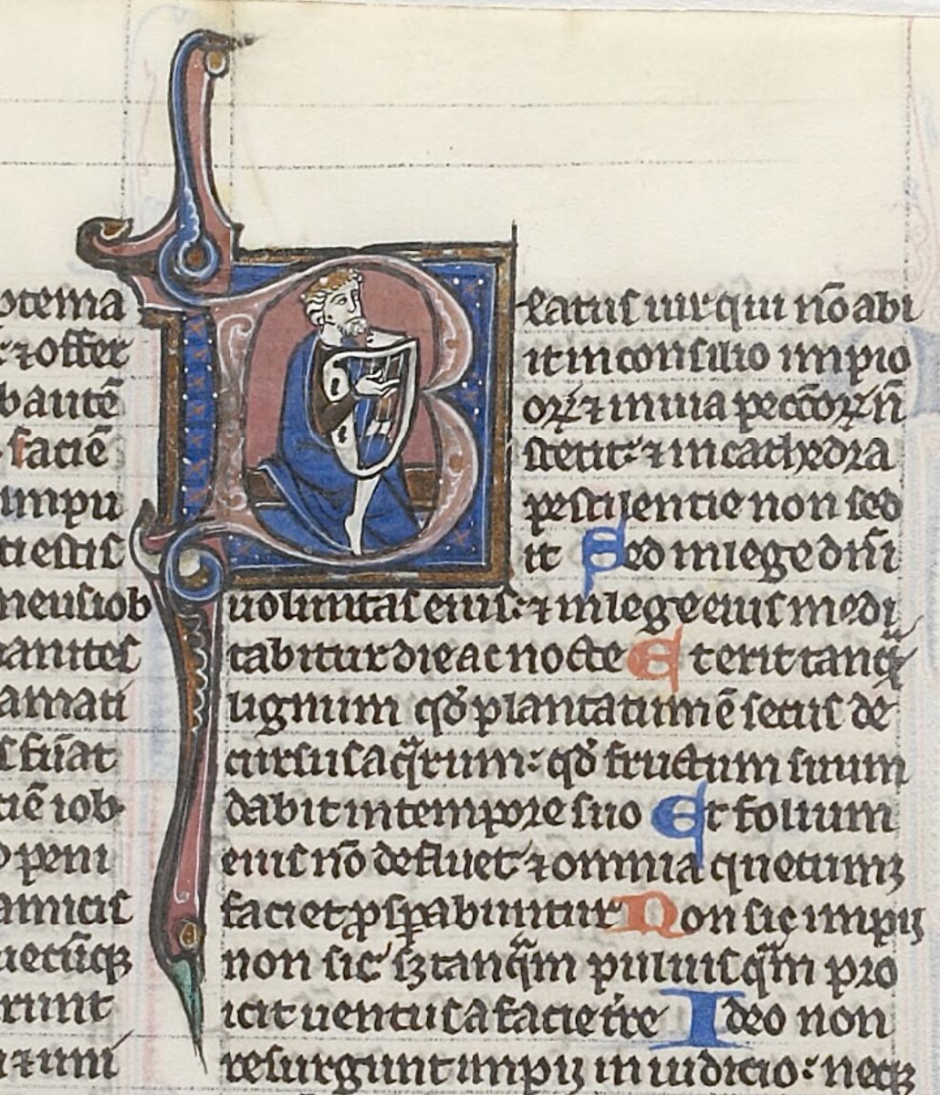 red_loeb's tweet photo. King David the musician in the initial B(eatus) at the beginning of Psalm 1

BnF MS Latin 10426; Biblia sacra (known as the Saint Louis Bible); 13th century (c. 1270); Paris; f.290r @GallicaBnF https://t.co/Iw7eYihxmN