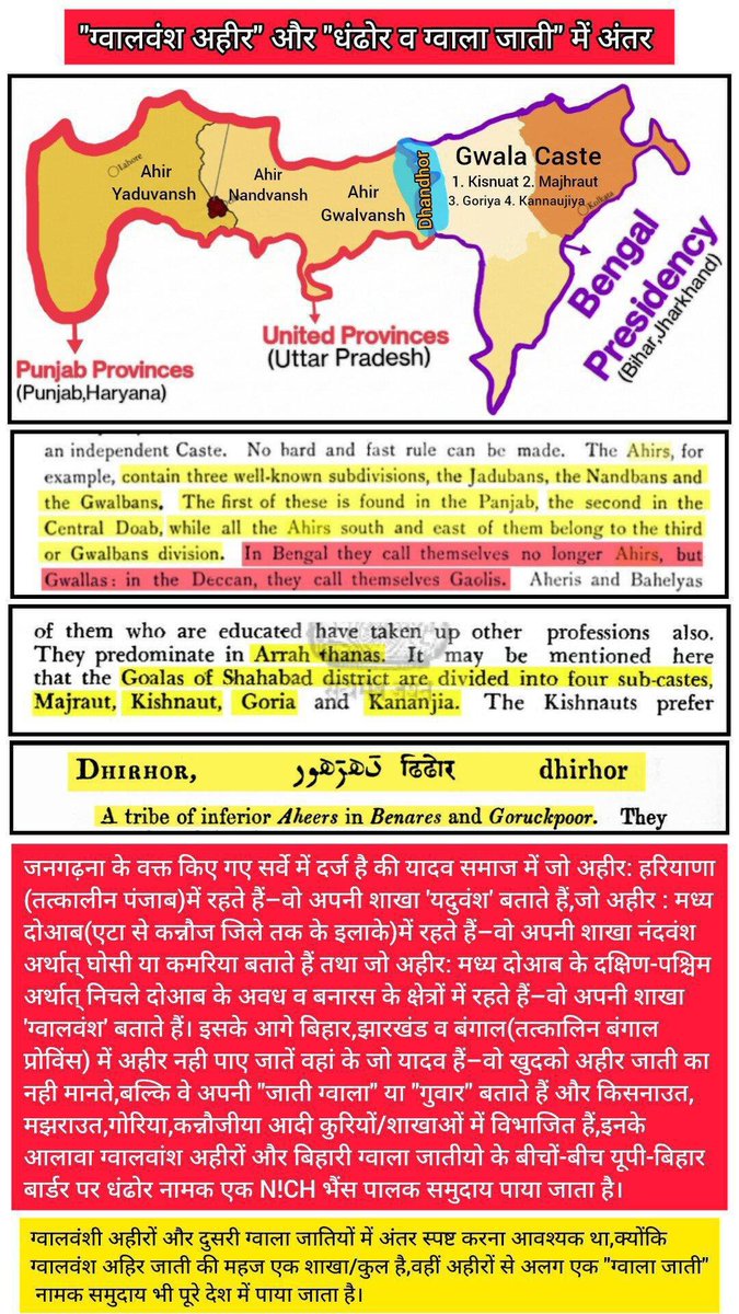 Speedylgsy's tweet photo. @Deepakgupta9a Bihar me Ahir nhi hote hain ye Guwar/Goala Jaati se hain , Inka UP,MP,HR,RJ ke ahiro se koi lena dena nhi . #Guwar_bhagao_ahir_bachao https://t.co/GxwVwB5wRU
