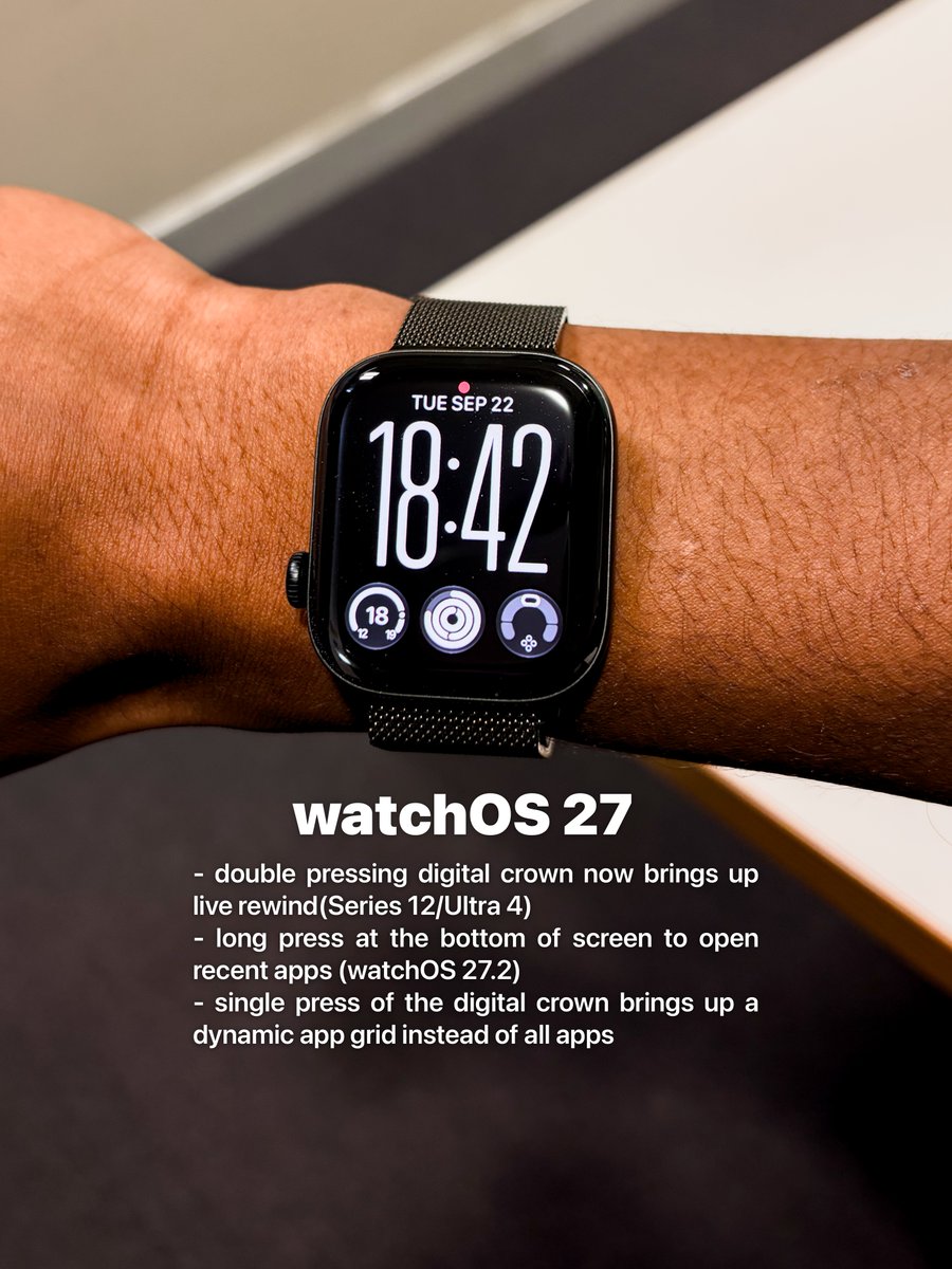 Sankew06's tweet photo. Apple has changed the way you use your Apple Watch twice in the last 4 years…

and I’d argue they’ve just kept making it worse since watchOS 9 https://t.co/T8WBLFNKuo