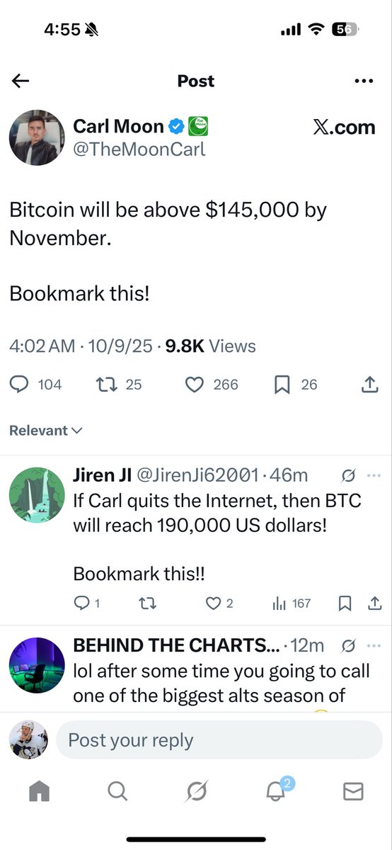MrRoss1982X's tweet photo. @carlmoon You make a lot of calls, Carl. I want BTC to do well.  But at this point you are not an analyst, you are a hype man. https://t.co/5mhlkE3Vfz