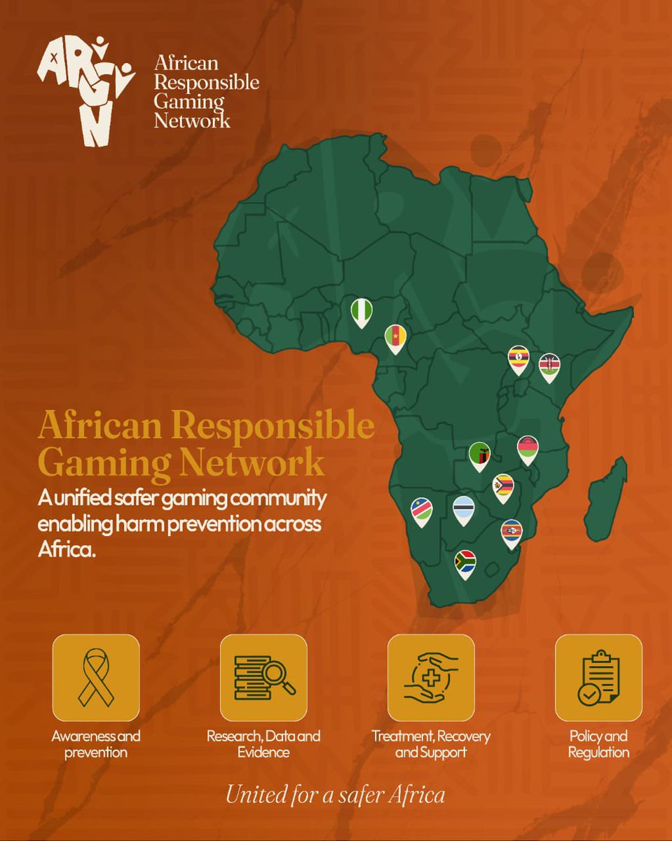 Igaming_Nigeria's tweet photo. A new pan African network has launched to strengthen player protection across the continent.

The @ARGNetwork1 (ARGN) unites organisations from South Africa, Nigeria, Zambia, Kenya, and more, focused on research, treatment support, and responsible gaming policy. https://t.co/ROKOcLa27u