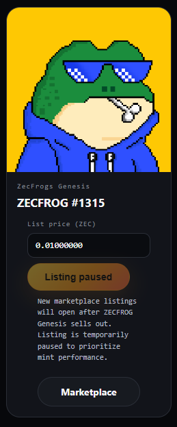 actequ's tweet photo. @zecfrogs What are you talking about? I have a frog number 1315. How's that possible if you cut the supply to 1234? https://t.co/3hs9ks0892