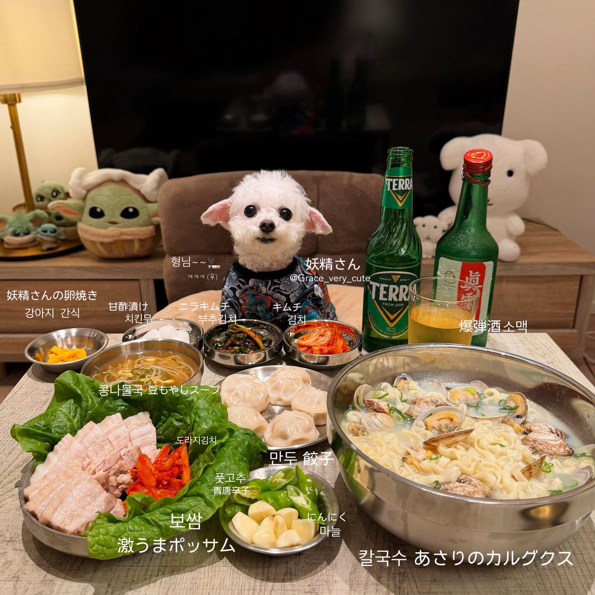 Grace_very_cute's tweet photo. 日本人が想像する韓国食卓 vol.2 🇰🇷
〜ヤンキー風なこいぬと一緒に〜 https://t.co/SeMhW3QPMq