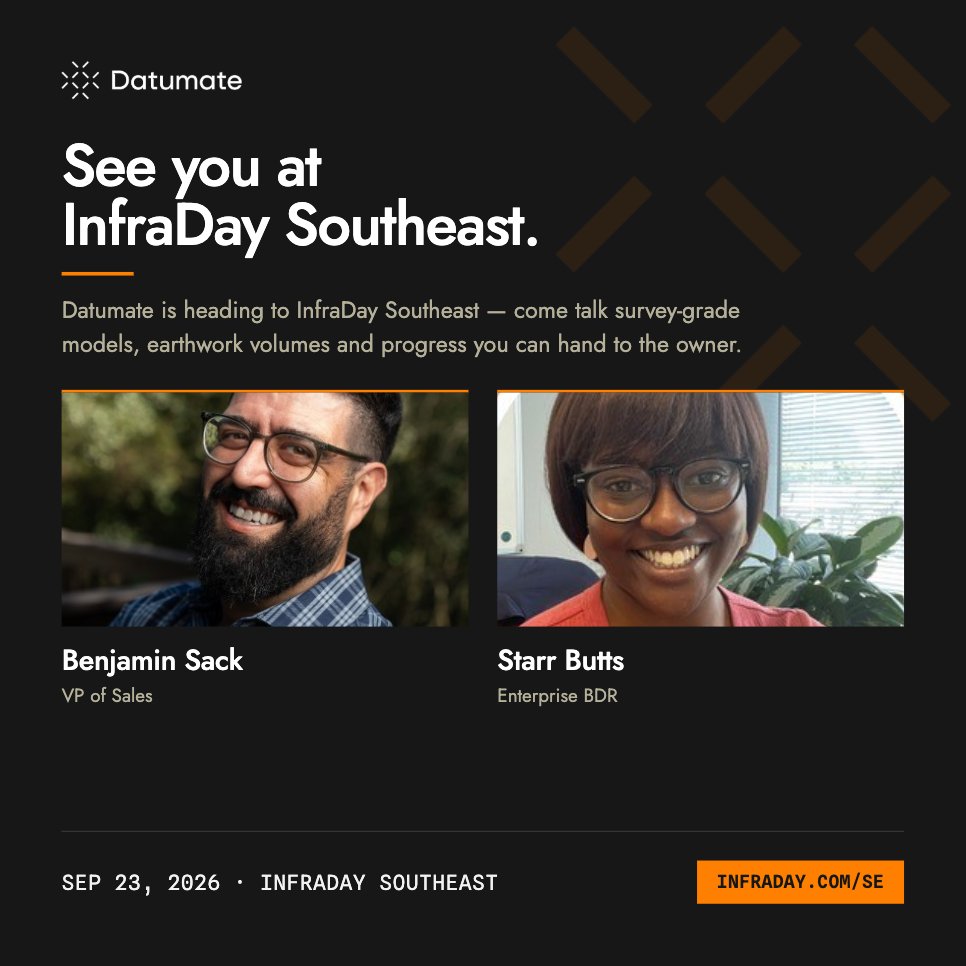 datumate's tweet photo. See you at InfraDay Southeast!
#InfradaySE #Infrastructure #HeavyCivil #ConstructionTechnology #Datumate https://t.co/9upQ3kjU6m