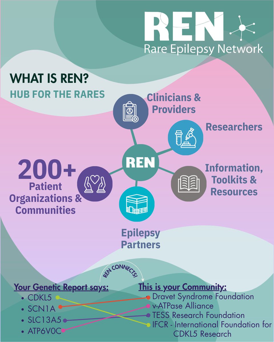 RareRevolutionM's tweet photo. CDKL5→IFCR. SCN1A→Dravet Syndrome Foundation. ATP6V0C→v-ATPase Alliance. SLC13A5 → TESS Research Foundation. REN connects 200+ orgs to the families who need them → #tuesdaytakeover #RareEpilepsy

@RareEpilepsy https://t.co/hljQFpgqvr