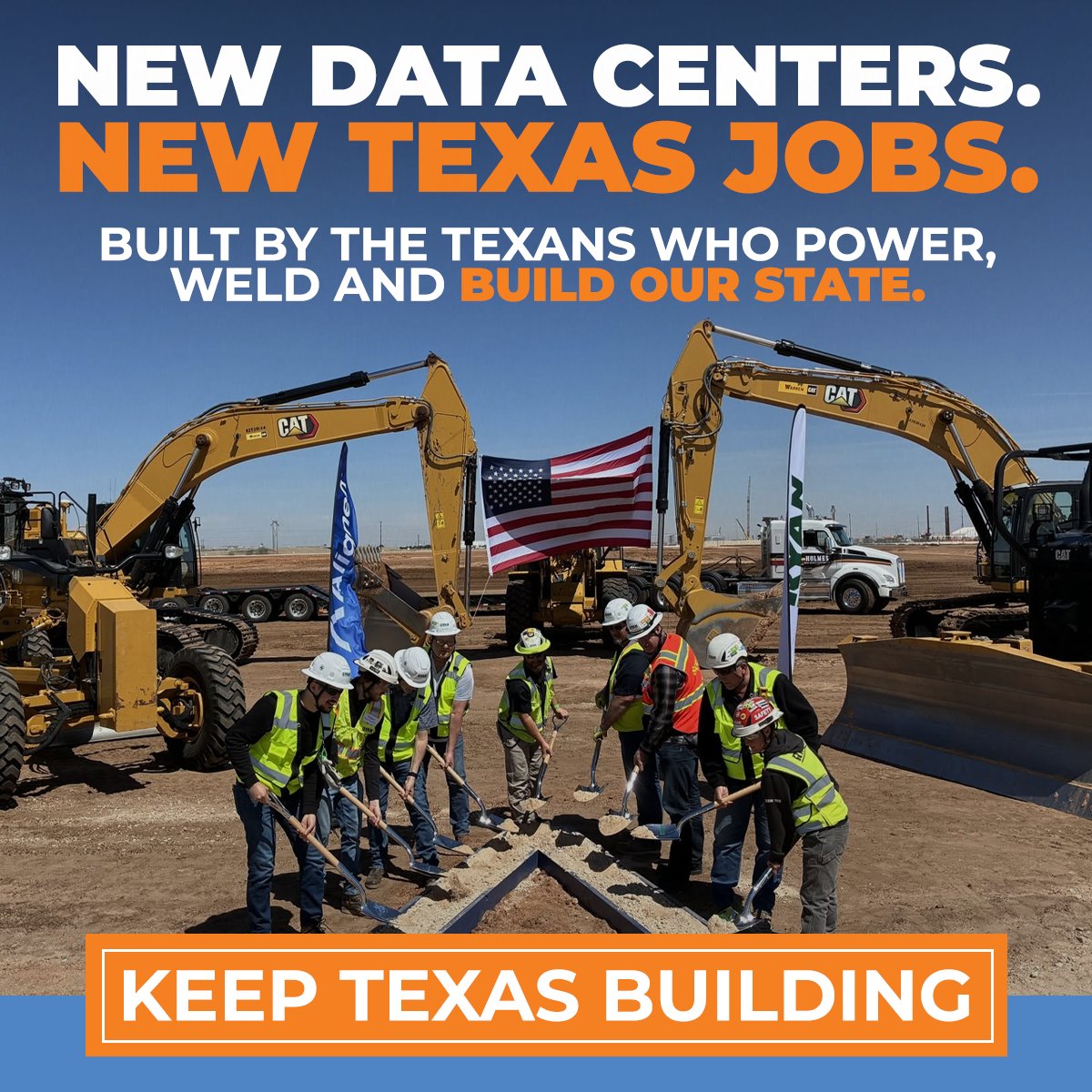 TXEconLiberty's tweet photo. Every groundbreaking means good-paying work for Texas trades. That's the Texas Standard at work. Stand with the workers building Texas.