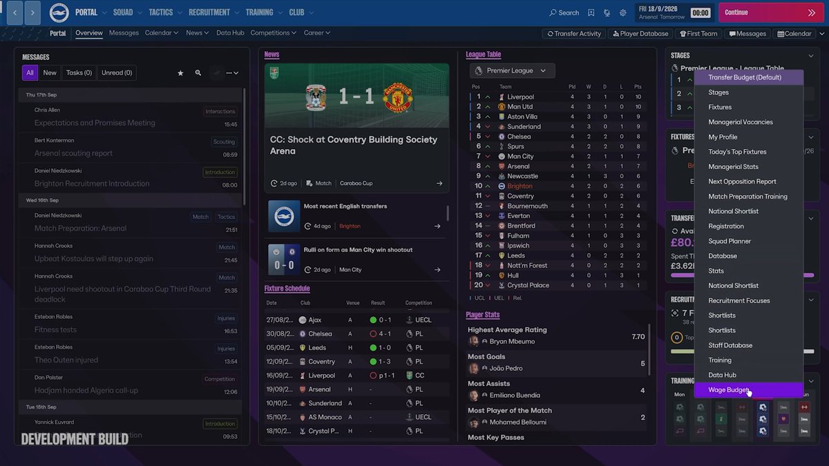 DoctorBenjy's tweet photo. 🚨FM27 UI and Menu Changes have been announced!

🔥Top Bar Changes
🏅Updated Portal Screen (Customisable)
🏆Competition Screen Returns!
✉️Big Inbox Changes
🩳Custom Shortcuts/Button Mapping
✈️Landing Screen Updates

Football Manager 2027 is nearly here.. thoughts?! https://t.co/Qil1RPveXT