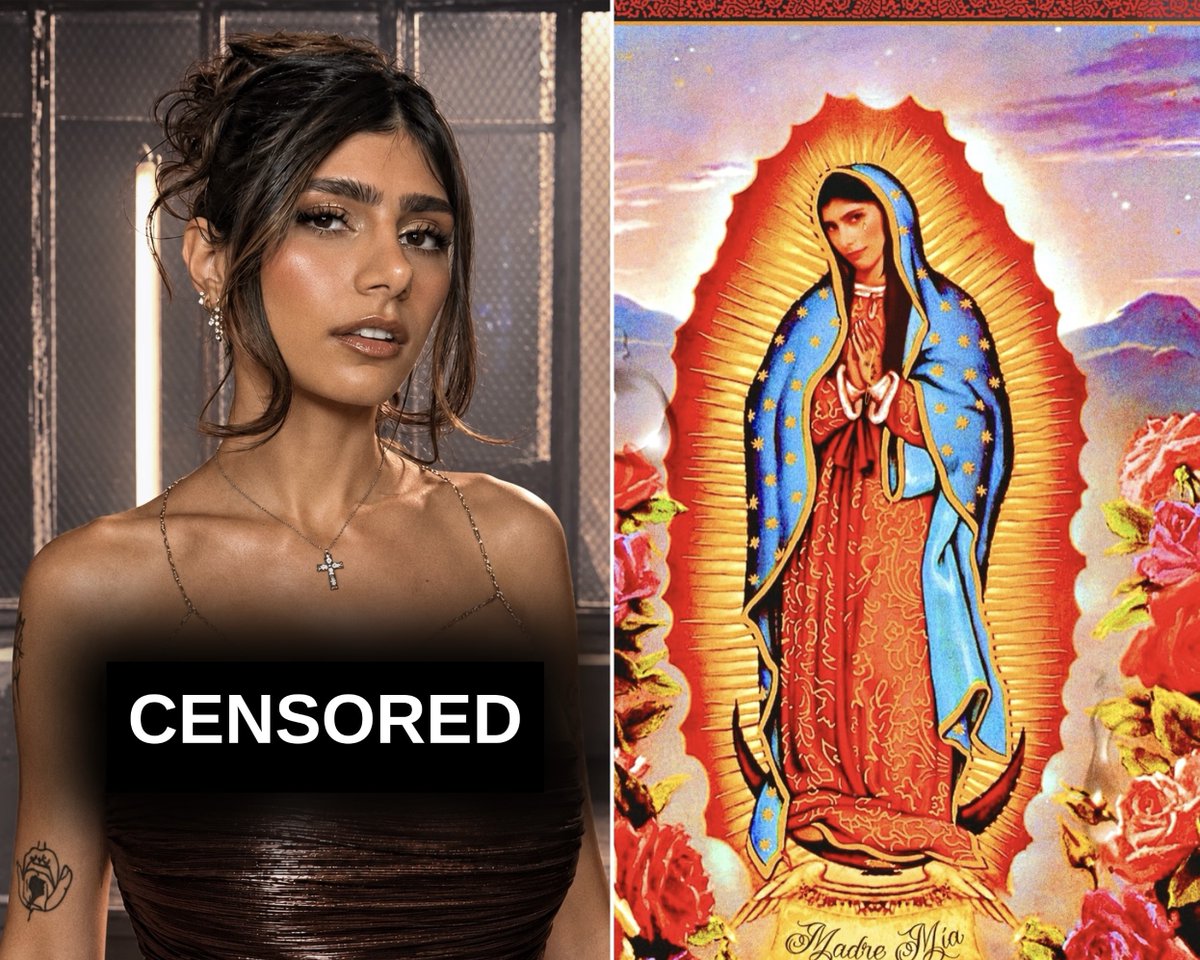 masculchristian's tweet photo. Pornstar #MiaKhalifa sells T-shirts depicting herself as the #VirginMary through her brand Sheytan, meaning “devil” or “Satan” in Arabic. https://t.co/vIvPQgO6tg