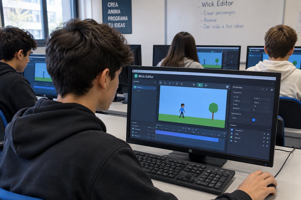 educacion3_0's tweet photo. 🎨 Dibujar, introducir animaciones y programar en un mismo proyecto. Con #WickEditor, el alumnado de #Secundaria puede crear personajes, darles movimiento y programar cómo responden a las acciones.
https://t.co/tTmWGR9peZ https://t.co/XPAKVFGt2T