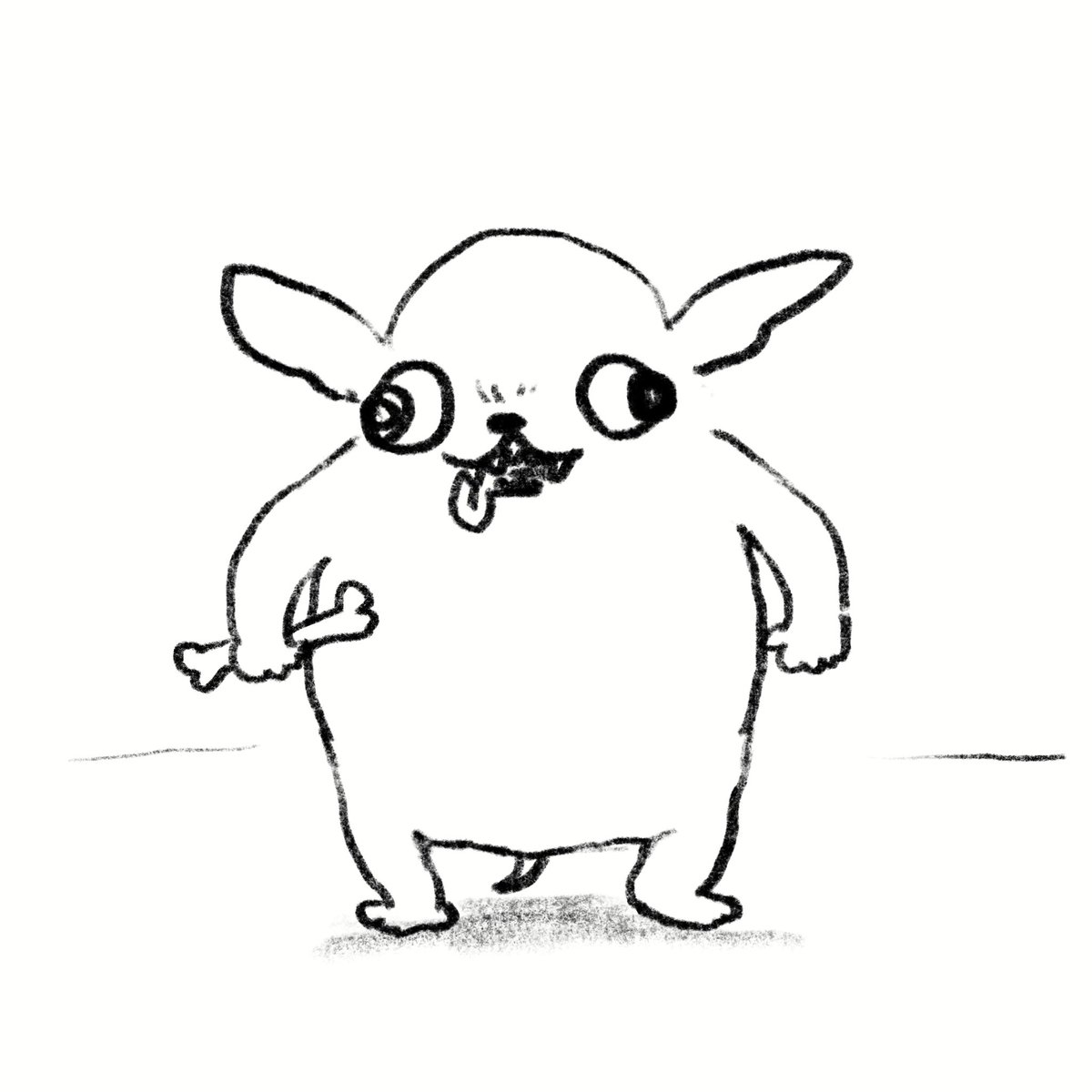 riposhima's tweet photo. スケッチ チワワ飼ってる知人が「うちの子もサンリオキャラとかちいかわみたいに、ちょっと擬人化デフォルメしたかわいい二足歩行キャラになったら嬉しいな。」と言うので頑張って描いてみたら「なんか思ったんと違う。」と言われた https://t.co/EvJG6QfKl9