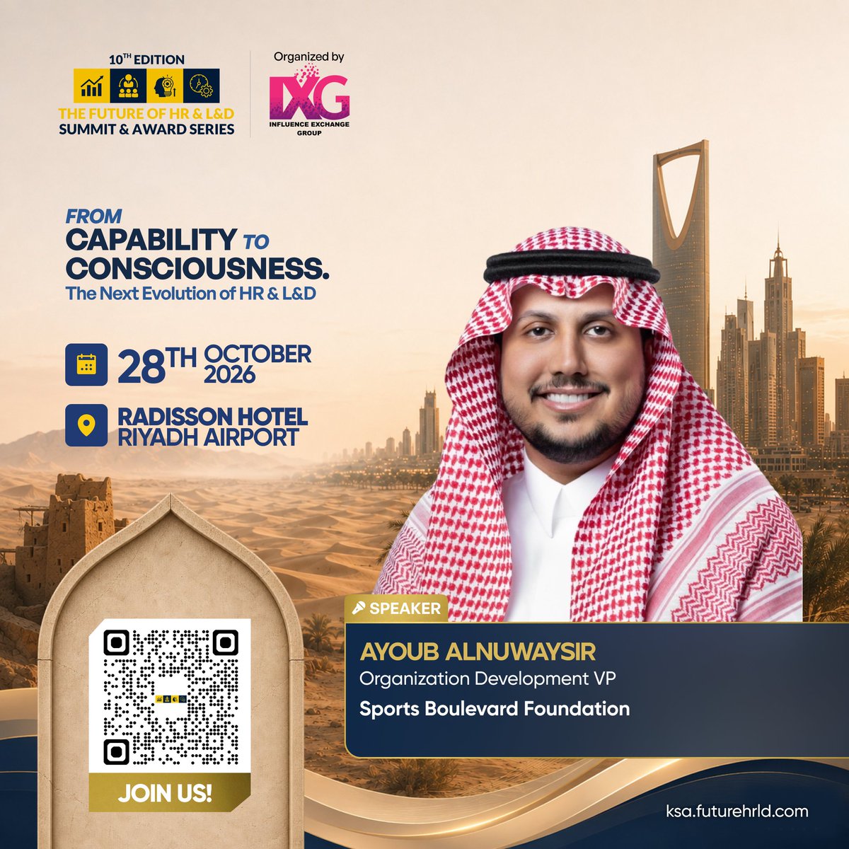IXG2024's tweet photo. Change Mentorship & Strategic Growth: Meet Ayoub AlNuwaysir at #10thixghrlnd2026
Join 100+ HR leaders: https://t.co/O37nFtseEq
#ihrlndseries #HRSummit #SaudiHR #HumanCapital #RiyadhEvents #HRTech #SaudiVision2030 #OrgDev #TalentDev #LND #WorkforceKSA https://t.co/TVWGyS5Gje