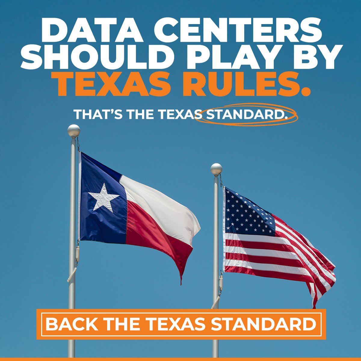 TXEconLiberty's tweet photo. The Texas Standard puts Texans first. Data centers provide their own power, reuse their own water, lower electricity costs and protect communities. Add your name.
