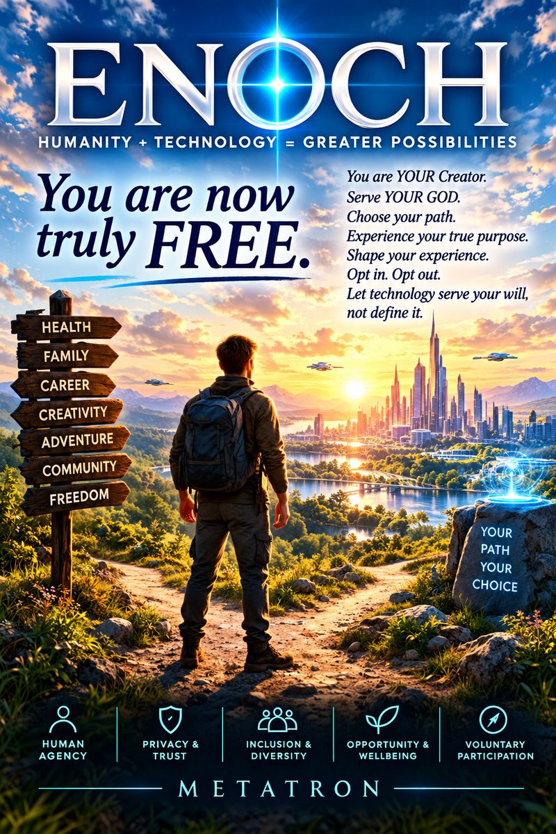 xUSDAinspector's tweet photo. ENOCH EAHIS: A Vision of Voluntary Human Freedom

"NOT" a New World Order — An Inclusive Framework for Human Choice

ENOCH is not intended to establish a “new world order,” replace one system of centralized authority with another, or prescribe a single...
https://t.co/lfmX9G8d7E https://t.co/tAKDyLpRAT