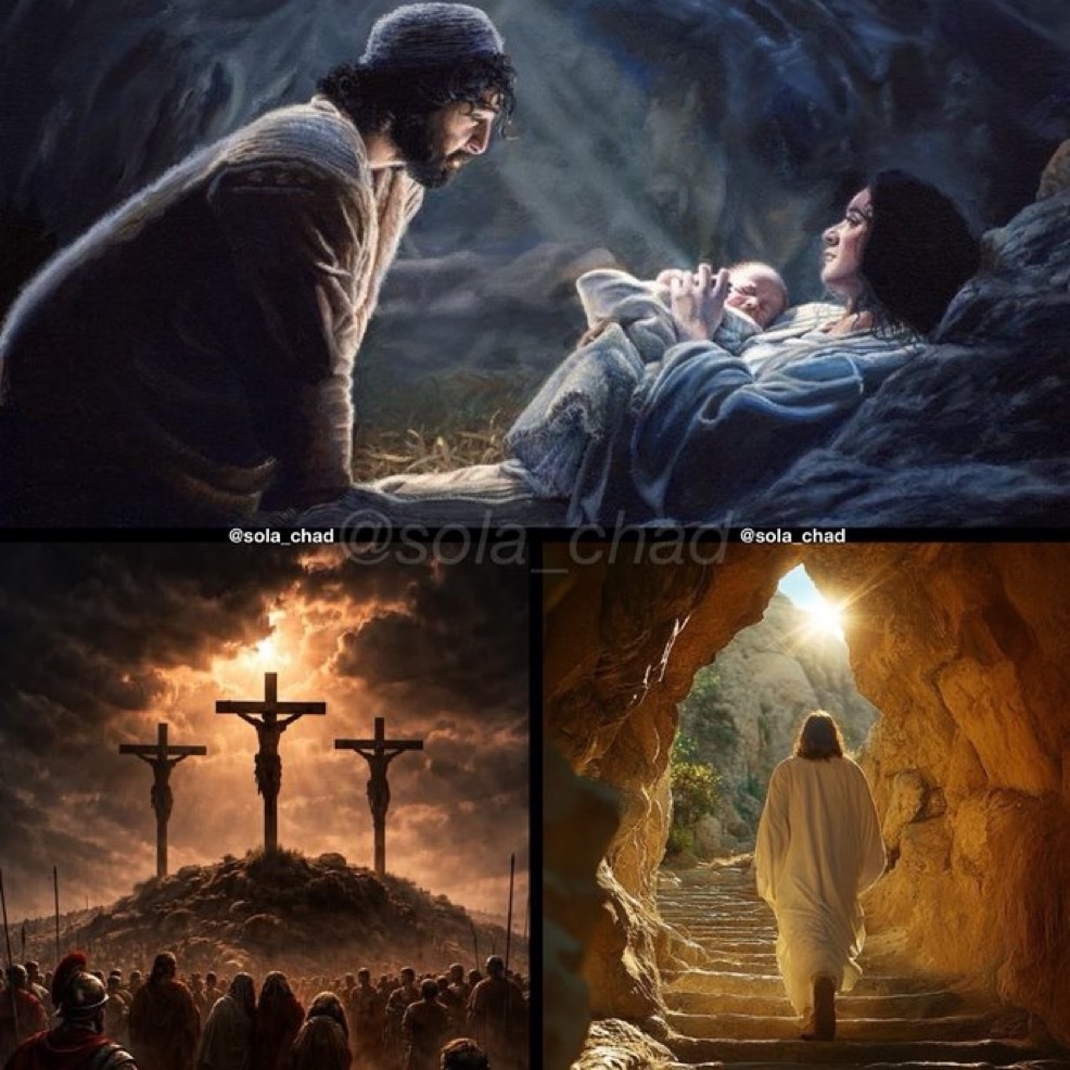 sola_chad's tweet photo. The three most important events in human history: https://t.co/kWSiPliDNK