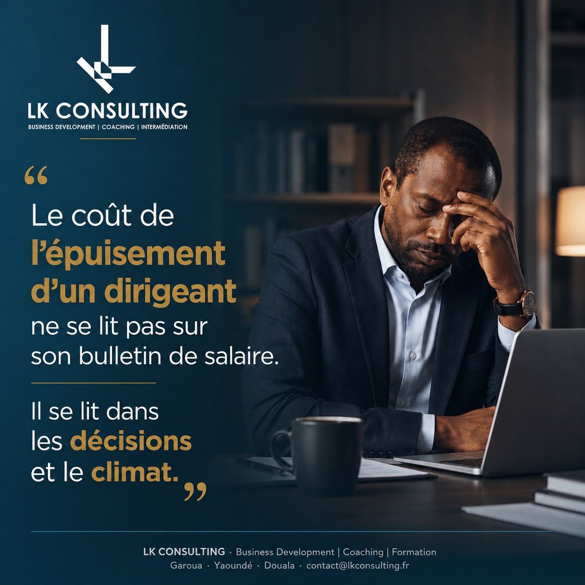LKConsultingCmr's tweet photo. Le salaire n'exprime pas la charge mentale des dirigeants.

Découvrez davantage sur : https://t.co/MZLPjBg4jW

#ChargeMentale #Leadership #Coaching #Dirigeants https://t.co/mX2AVF6EjS