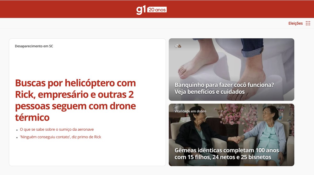 demori's tweet photo. "Turma do KN" em destaque na capa do G1? Não: banquinho do Kokô. https://t.co/3ilUHDJwsv