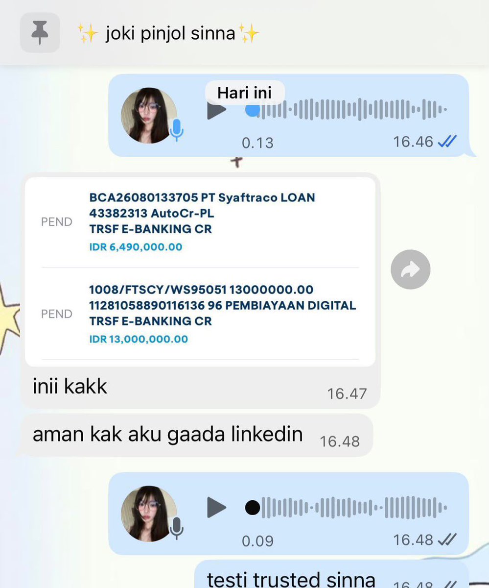 cavancha's tweet photo. testi cair 19,5 juta 🍡open joki ya buat yg butuh limitnya besar dan aman di galbay, fee akhir 💸 fast on wa ! di pinned 🪷

 ✆ proof :: 𓊆https://t.co/BDZfhAHwgt𓊇 #bealanja niki #zonauang https://t.co/rkEkllT6Do