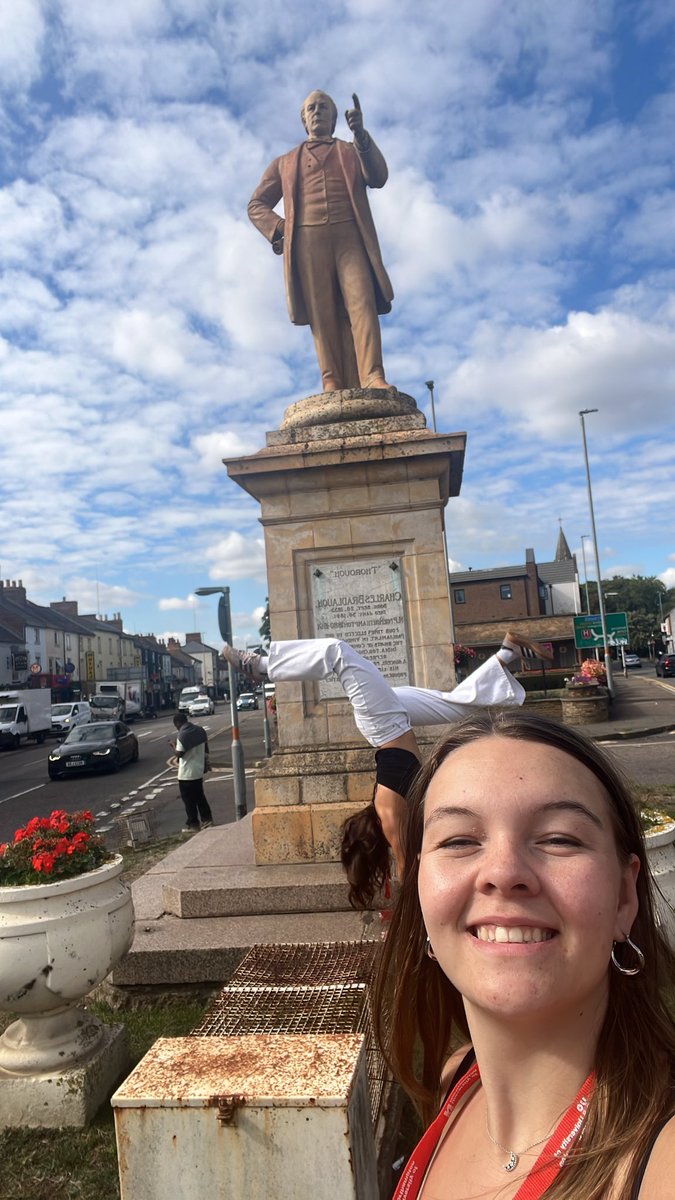 SiennaTaylor101's tweet photo. @Journalism_UON @ConnorW94992836 @BBCNorthampton #TTH26 @Journalism_UON having flipping fun with Charles Bradlaugh https://t.co/JehRFUASRn