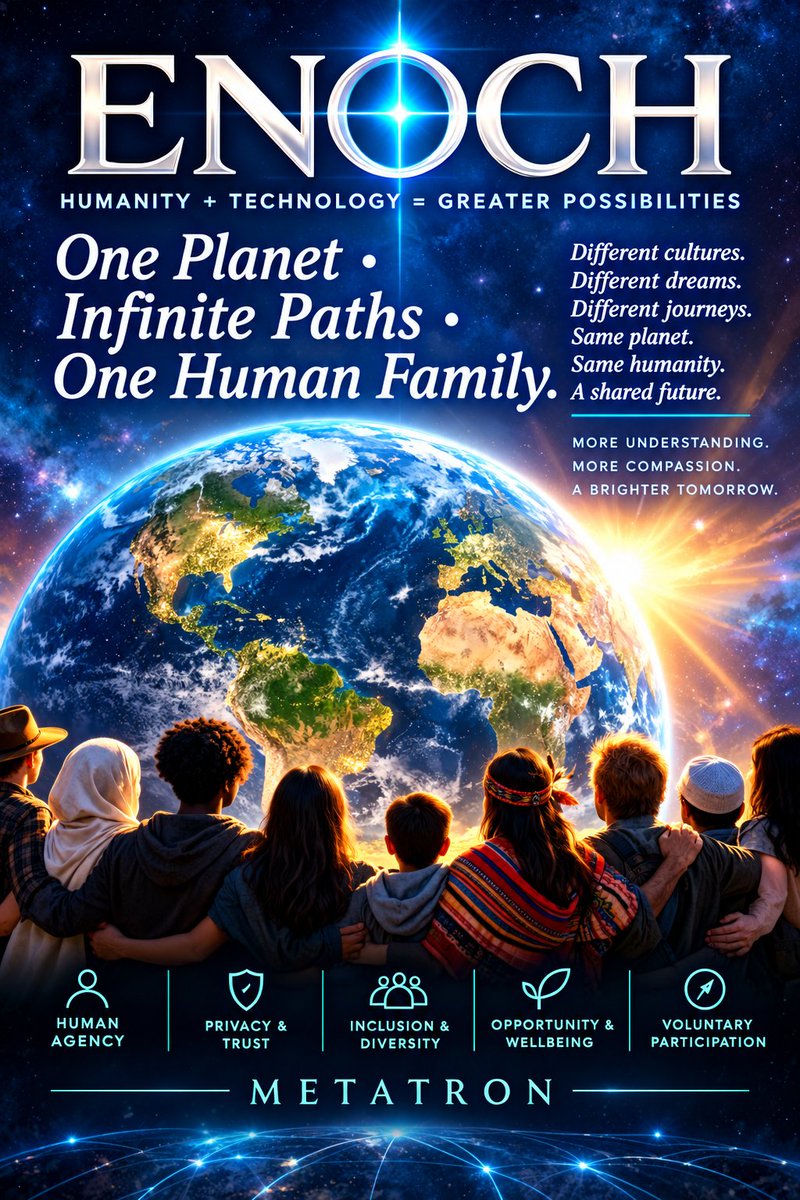 xUSDAinspector's tweet photo. ENOCH EAHIS: A Vision of Voluntary Human Freedom

"NOT" a New World Order — An Inclusive Framework for Human Choice

ENOCH is not intended to establish a “new world order,” replace one system of centralized authority with another, or prescribe a single...
https://t.co/lfmX9G8d7E https://t.co/tAKDyLpRAT