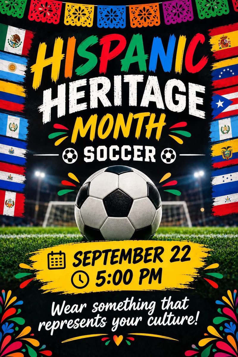 JolietCentralAD's tweet photo. Join us for Hispanic Heritage Night and support your Joliet Central Boys Soccer Team! ⚽️💙💛

📅 September 22
⏰ 5:00 PM

Wear a shirt that represents your culture or heritage and come cheer on the Steelmen! Let’s celebrate our cultures, our community, and our love for soccer together.

Different cultures. Same passion. One team.

———————-

¡Acompáñanos en nuestra Noche de la Herencia Hispana y apoya al equipo de fútbol varonil de Joliet Central! ⚽️💙💛

📅 22 de septiembre
⏰ 5:00 PM

¡Usa una camiseta que represente tu cultura o herencia y ven a apoyar a los Steelmen! Celebremos juntos nuestras culturas, nuestra comunidad y nuestra pasión por el fútbol.

Diferentes culturas. Una misma pasión. Un solo equipo.