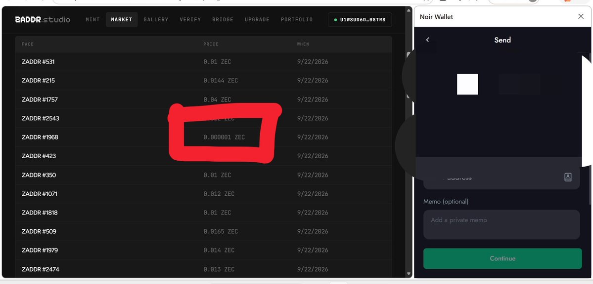 Just_idara's tweet photo. Someone just sold his Zaddr for 0.000001 ZEC 😭

Bro, were you trying to list in BTC or what?

I sold mine at about a $10 loss… If I had added $2–$3 more, I could’ve gotten a bucket of chicken with like 15 pieces of drumsticks 🥹 https://t.co/VRC6nAn9l8
