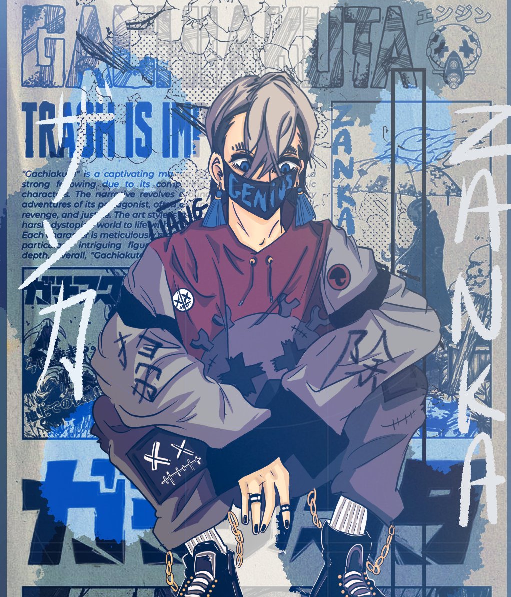FantasmaLiang's tweet photo. Zanka 🖤💙
Had way too much fun drawing this guy.
#Gachiakuta #Zanka #Fanart #ガチアクタ https://t.co/kFm92fvPog