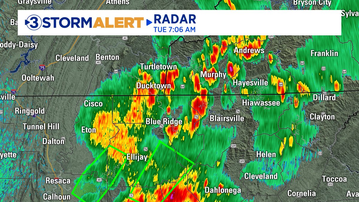 Local3Weather's tweet photo. Radar Check 7:06 AM ET (9/22): Slow-moving heavy rain is making for a wet commute for our eastern communities. The heaviest rain is currently moving across Cherokee and Fannin Counties. https://t.co/OAU4NI1xZl